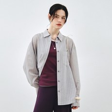 MONGDOL 女款條紋透視寬鬆版襯衫 MDSH019