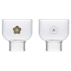 SSUEIM 韓國國家遺產振興院 週邊商品 李花馬格利酒杯, 透明, 2個