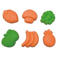 키즈망고 과일 몰드 모래놀이 도구 세트 80g, 혼합색상, 1세트
