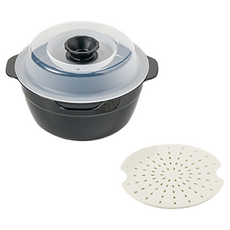 이지앤프리 쿡세이프 전자레인지 조리용기 2종 세트 650ml, 블랙, 1세트