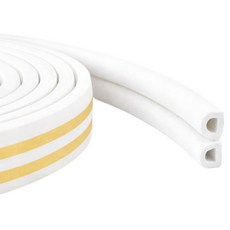 Glow LIV 玄關門 窗戶 橡膠密封條 D型 門窗密封條 白色 9mm x 6mm x 3m, 4個