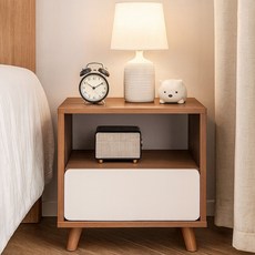 제이에스리빙 리치 3단 협탁, 1개, 우드 화이트