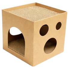 순잠 튼튼한 고양이 사각형 캣하우스, 베이지, 1개