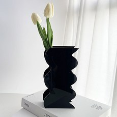 티모하우스 인더하우스 청담동 아크릴 투명 화병, 블랙