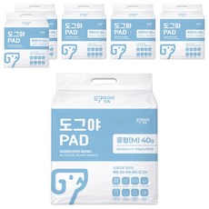 도그야 강아지 프리미엄 고흡수 탈취 논슬립 배변패드, 6개, 40개입