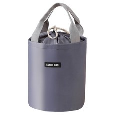 스테디얼 심플 원형 디자인 도시락 보온 보냉백, 그레이, 1개