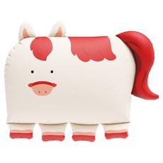 밀로앤개비 애착 동물베개 커버 + 매쉬솜 세트, 루비(말)