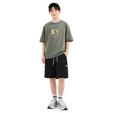 Nanajuni 兒童圓領NY裂紋獨特五分褲 + 短袖T恤套裝