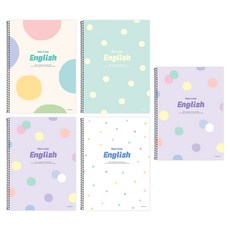핑크풋 도트 영어노트 5p 세트, 랜덤발송, 1세트