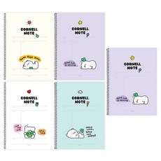 핑크풋 쫑긋곰 코넬노트 5p 세트, 랜덤발송, 1세트 랜덤발송, 1세트