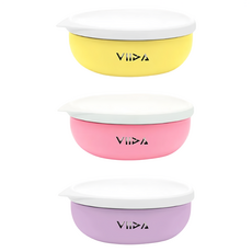 VIIDA 馬卡龍派對 3入繽紛餐碗組, 粉色,黃色,紫色, 1套