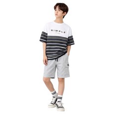 Nanajuni 兒童圓領Simple Letter Unique五分褲 + 短袖T恤套裝