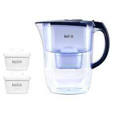 Kolin 歌林 濾水壺 + 四重濾芯 + 五重淨垢濾芯 Brita 適用, 藍色, 1套