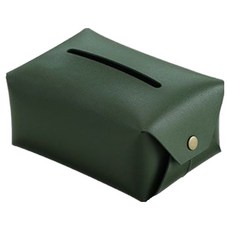 엑스터 심플 컬러 모던 인테리어 가죽 각티슈커버, 딥그린