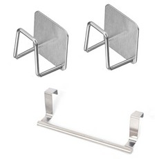 월드크린 스텐 다용도 수세미 걸이 2p + 행주 주방걸이 소형 세트, 혼합색상, 1세트