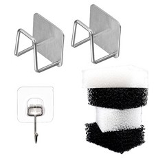 World Clean 不鏽鋼菜瓜布架 2入 + 過濾菜瓜布 4入 + 掛鉤式工具架 大型 套組