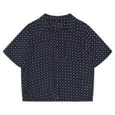 SI FASHION 印花雙口袋腰部抓皺襯衫 SMBAE2433