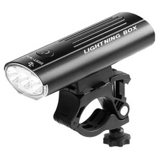 제스트윈 USB 충전식 방수 자전거 전조등, 블랙, 1개