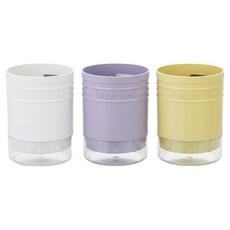 골드픽 파스텔 물빠짐 수저통 3종 세트 15.6 x 11.4 cm, 화이트, 보라, 연노랑, 1세트