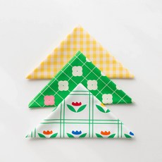 천가게 원단패키지 자투리원단 플라워 체크 스트라이프 인형 강아지 옷만들기 조각천 3종세트, 180, 1세트