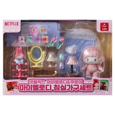 오로라 산리오 넷플릭스 마이멜로디&쿠로미 마이멜로디 침실가구 세트, 1세트