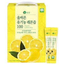 올즙 올바른 유기농 레몬즙 스틱, 100개, 20g