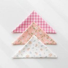 천가게 원단패키지 자투리원단 플라워 체크 스트라이프 인형 강아지 옷만들기 조각천 3종세트, 182, 1세트