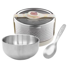 KOM ECO易扣隔熱便當盒 附316湯匙 角落小夥伴聯名款, 黃色, 1個