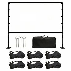 VMI 120吋立式組裝鋁合金框架布幕 附收納包 + 繩子 6條 + 地釘 6個, 120kjm