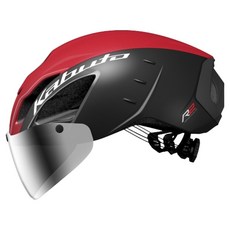 KABUTO OGK Aero Altu AR-5 銀色鏡面自行車安全帽, 1個, 霧面黑紅色