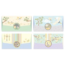 미소로 1500 고급용돈봉투 4종 세트 2492, A 소나무, B 학, C 노리개, D 까치, 1세트