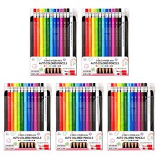 조선문방구 슬림 샤프식 색연필, 5개, 12색