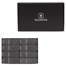 HELLENSTEIN 飯店系列 洗臉毛巾 187g 32支棉紗 8入 + 禮盒, 1個, 灰色