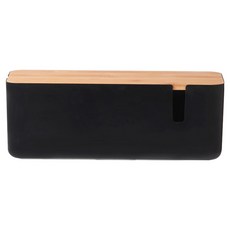 인포랩연구소 멀티탭 보관 상자 충전기 케이블 정리함, 4구 블랙, 1개