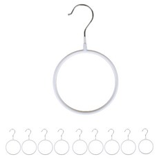 한봄누리 다용도 O링 옷걸이 딥코팅 미끄럼 방지 회전식 스카프 벨트 걸이, 화이트, 10개