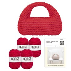 yarna 브릿지 에그 토트백 DIY 패키지 브릿지 4볼 + 인쇄도안 세트, 222 진핑크, 1세트