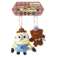 minions 小小兵 玩偶吊飾, Bob + Tim熊, 1套, 10cm