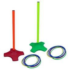 라라해피 실내 야외 고리던지기 놀이템 스탠드 2종 + 링 4종 x 4p 세트, 14 레드, 그린(스탠드), 그린 크로스,그린,블루,그린(링), 2세트