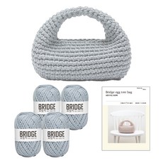 yarna 브릿지 에그 토트백 DIY 패키지 뜨개실 4p + 인쇄도안 세트, 208 연하늘, 1세트