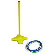 라라해피 실내 야외 고리던지기 놀이템 스탠드 + 링 4종 x 2p 세트, 02 옐로우(스탠드), 옐로우,옐로우,블루,그린(링), 1세트