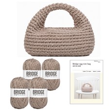 yarna 브릿지 에그 토트백 DIY 패키지 뜨개실 4p + 인쇄도안 세트, 214 코코아베이지, 1세트