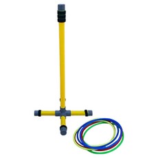 라라해피 실내 야외 고리던지기 놀이템 스탠드 + 링 4종 x 2p 세트, 06 옐로우 크로스(스탠드), 옐로우 크로스,옐로우,블루,그린(링), 1세트