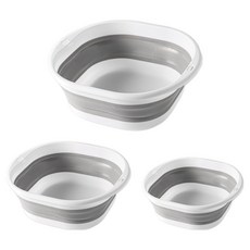 쉼표온 폴딩 실리콘 다용도 세면대야 3종 세트, 혼합색상, 1세트