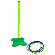 라라해피 실내 야외 고리던지기 놀이템 스탠드 + 링 4종 x 2p 세트, 04 그린(스탠드), 그린,옐로우,블루,그린(링), 1세트