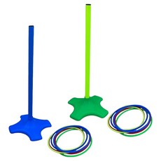 라라해피 실내 야외 고리던지기 놀이템 스탠드 2종 + 링 4종 x 4p 세트, 13 블루, 그린(스탠드), 그린 크로스,그린,블루,그린(링), 2세트