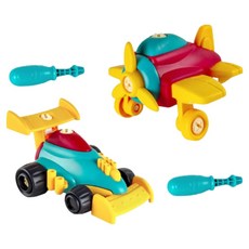 에브리굿 DIY 공구 2in1 비행기 앤 차 조립 장난감 세트, 1세트, 혼합색상