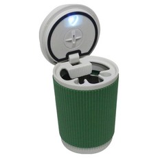 내차쏙 원터치 LED 콘솔핏 컵 차량용 재떨이, 그린 화이트, 1개