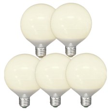 가온엘이디 LED 12W 숏타입 볼전구 화이트 5p, 전구색, 5개
