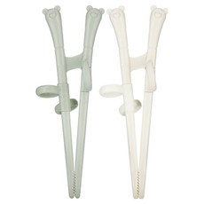 에디슨 스스로 미니 젓가락 2종 세트 곰돌이, MINT, IVORY, 1세트
