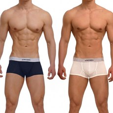 UNDERPLUS Silk Modal 50支莫代爾 桑蠶絲 四角內褲 2件